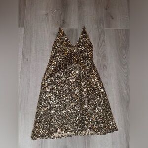 Gold sequin lulus dress